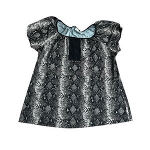 Perseption Black and Tan Python Patterned Blouse 2XL